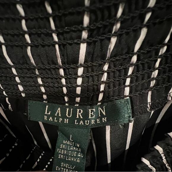 POLO RALPH LAUREN: Black/White Striped, Straight Leg Pants, Size L - Picture 8 of 8